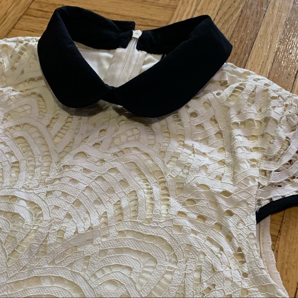 NWOT Zara Lace Dress with Black Collar - Picture 4 of 6